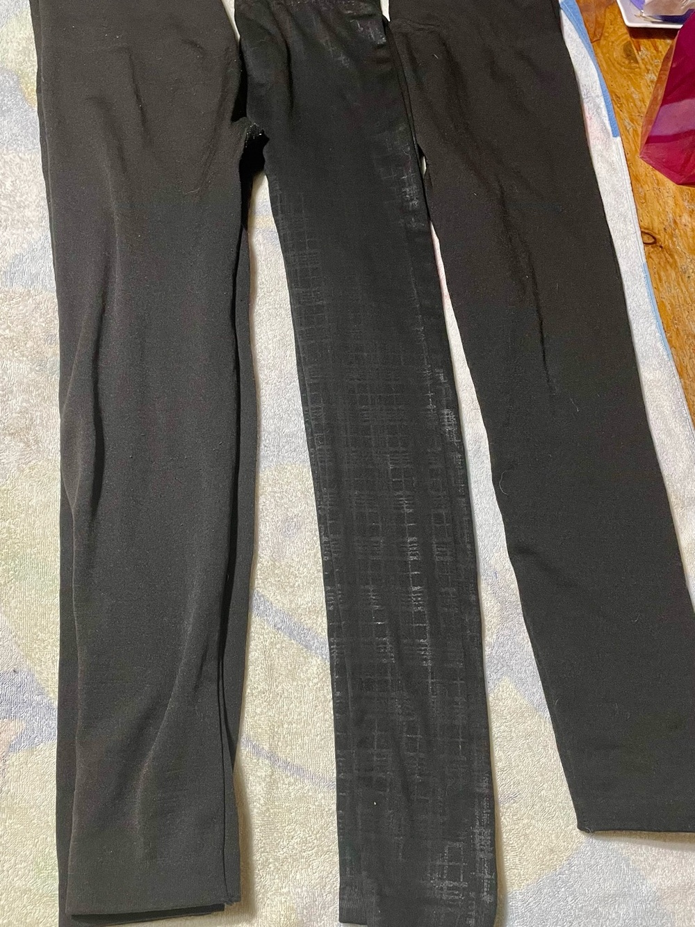 Three Black Leggings Pack - Solid and Textured Pair